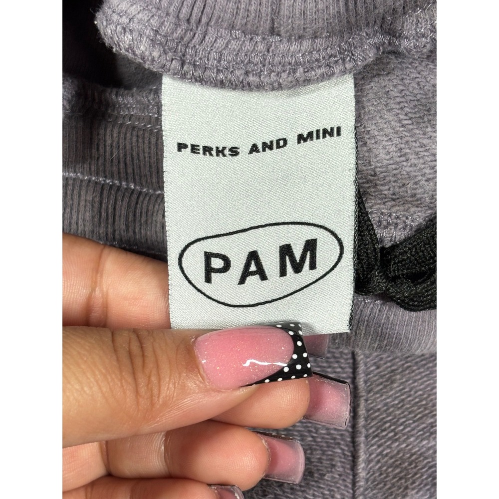 Perks and Mini PAM Tie Dye‎ Sweat Shorts Purple Grey Multi Pocket Womens Small - Picture 3 of 10